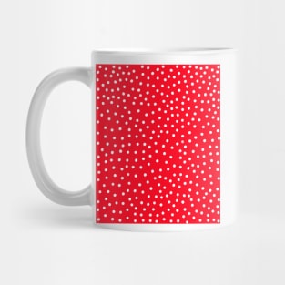 White Polka Dot Spots on Red Pattern Mug